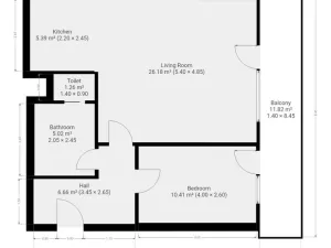 Pronájem bytu 2+kk, Praha - Kyje, Federova, 55 m2