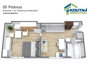 Pronájem bytu 1+1, Frenštát pod Radhoštěm, 38 m2