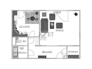 Pronájem bytu 1+1, Orlová - Lutyně, Masarykova třída, 41 m2