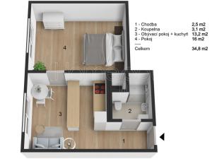 Prodej bytu 2+kk, Česká Lípa, Železničářská, 35 m2