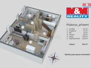 Prodej rodinného domu, Hostomice, Palackého, 81 m2