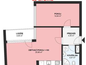 Pronájem bytu 2+kk, Brno - Štýřice, Vídeňská, 49 m2