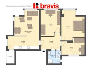 Pronájem bytu 4+kk, Brno, Tyršova, 100 m2
