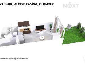 Pronájem bytu 1+kk, Olomouc, Aloise Rašína, 28 m2