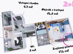 Pronájem bytu 2+kk, Jihlava, Lazebnická, 46 m2