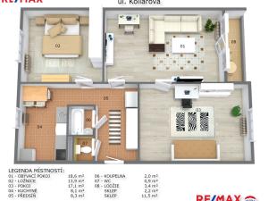 Prodej bytu 3+1, Ostrov, Kollárova, 69 m2