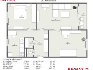 Prodej bytu 3+1, Ostrov, Kollárova, 69 m2
