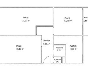 Pronájem bytu 3+1, Brno, Vídeňská, 74 m2