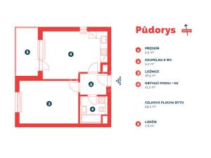 Pronájem bytu 2+kk, Praha - Vysočany, Strnadových, 57 m2