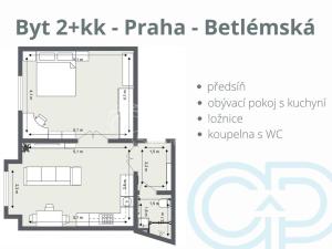 Pronájem bytu 2+kk, Praha - Staré Město, Betlémská, 48 m2