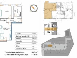 Prodej bytu 2+kk, Klíčany, Na Cihelně, 66 m2