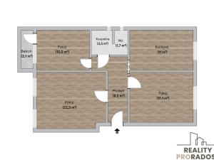 Prodej bytu 3+1, Morkovice-Slížany, Kolaříkova, 73 m2