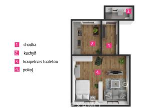 Pronájem bytu 1+1, Znojmo, Pontassievská, 52 m2