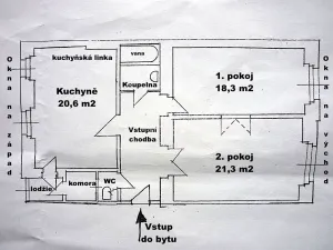 Pronájem bytu 2+1, Praha - Karlín, Vítkova, 79 m2