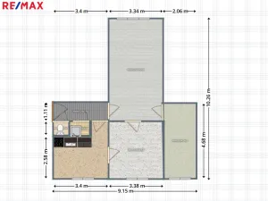 Prodej bytu 3+1, Semily, Luční, 65 m2