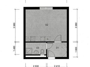 Pronájem bytu 1+kk, Praha - Uhříněves, Karla Zicha, 30 m2