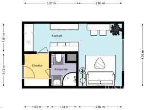 Pronájem bytu 1+kk, Jablonec nad Nisou, Na Vršku, 28 m2