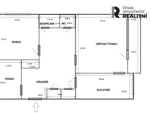 Pronájem bytu 3+1, Brno - Starý Lískovec, Dunajská, 68 m2