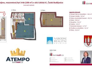 Pronájem bytu 3+kk, České Budějovice - České Budějovice 7, Lidická tř., 108 m2