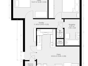 Pronájem bytu 3+kk, Brno, Řehořova, 83 m2