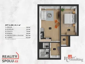 Prodej bytu 2+kk, Praha - Hodkovičky, Pod lysinami, 41 m2