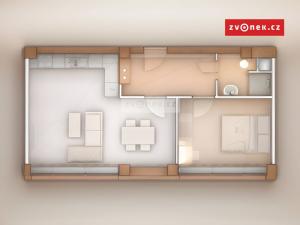 Pronájem bytu 2+kk, Zlín, Zarámí, 47 m2