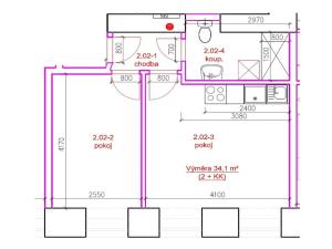 Pronájem bytu 2+kk, Brno, Kounicova, 34 m2
