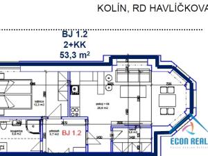 Pronájem bytu 2+kk, Kolín, Havlíčkova, 53 m2