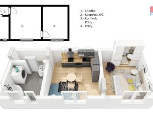 Prodej bytu 1+1, Jaroměř - Jakubské Předměstí, Slovenského nár. povstání, 46 m2