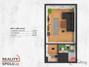 Prodej bytu 1+kk, Praha - Strašnice, Přetlucká, 22 m2
