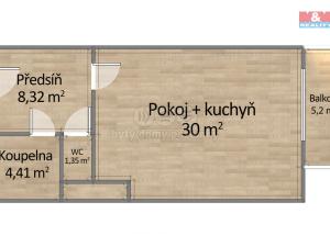 Pronájem bytu 1+kk, Plzeň - Doubravka, Moravská, 44 m2
