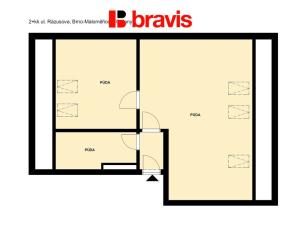 Pronájem bytu 2+kk, Brno - Maloměřice, Rázusova, 55 m2