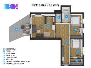 Pronájem bytu 3+kk, Ostrava, Na Prádle, 95 m2