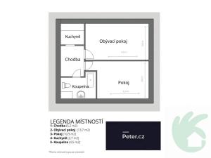 Pronájem bytu 2+kk, Kralupy nad Vltavou, Krakovská, 40 m2