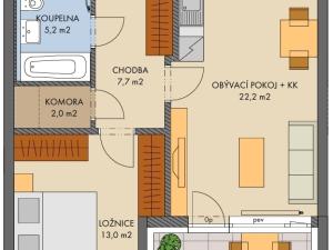 Prodej bytu 2+kk, Praha, náměstí Olgy Scheinpflugové, 52 m2