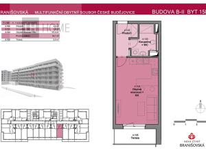 Prodej bytu 1+kk, České Budějovice, Branišovská, 32 m2