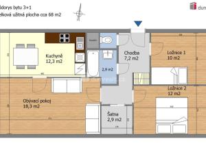 Prodej bytu 3+1, Mělník, Františka Kriegela, 70 m2