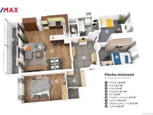 Prodej bytu 4+kk, Praha - Stodůlky, Píškova, 86 m2