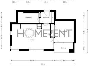 Pronájem bytu 2+kk, Praha - Nusle, K sídlišti, 41 m2