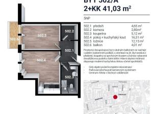 Pronájem bytu 2+kk, Brno, Bratislavská, 45 m2