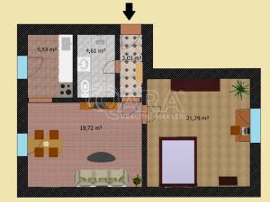 Pronájem bytu 2+kk, Praha - Malešice, U tvrze, 53 m2