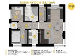 Prodej rodinného domu, Bítov, 56 m2