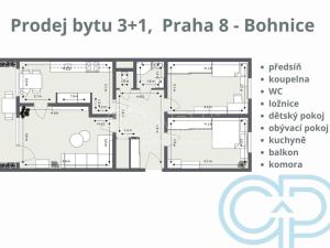 Prodej bytu 3+1, Praha - Bohnice, Ratibořská, 75 m2