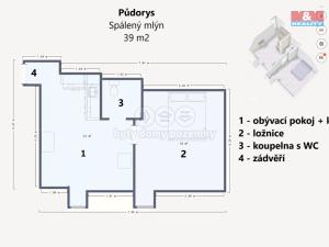 Pronájem bytu 2+kk, Líšnice, Spálený Mlýn, 42 m2