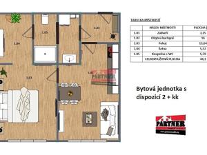 Pronájem bytu 2+kk, Bechyně, U Nádraží, 44 m2