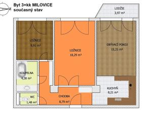 Prodej bytu 3+kk, Milovice, Slepá, 65 m2