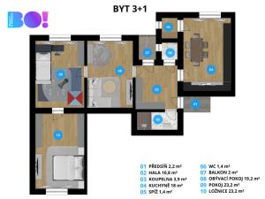 Prodej bytu 3+1, Šumperk, Čsl. armády, 103 m2