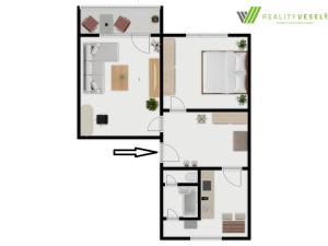 Prodej bytu 2+1, Hodonín, Sídlištní, 54 m2