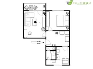 Prodej bytu 2+1, Hodonín, Sídlištní, 54 m2