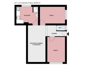 Pronájem bytu 2+1, Prace, K rybníku, 50 m2